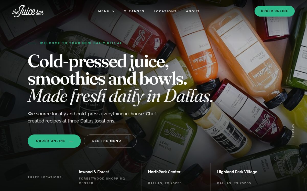 Prototype home page on desktop